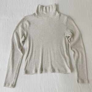 Aritzia Babaton Off White Ribbed Turtleneck